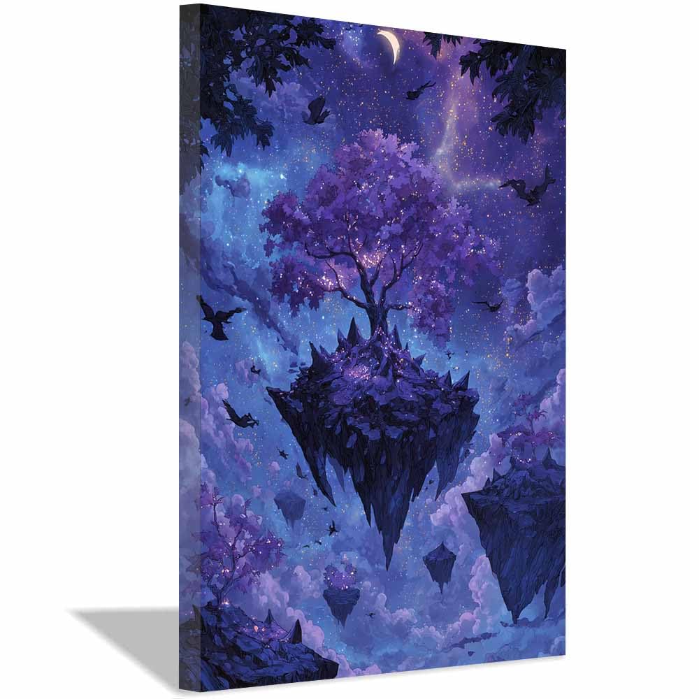 XENIOU Tree Of Life Golden waterfall tree art prints, decorative paintings, for Living Room Bedroom Office Home Wall Decor.(Multicolor)-20x30cm Framed