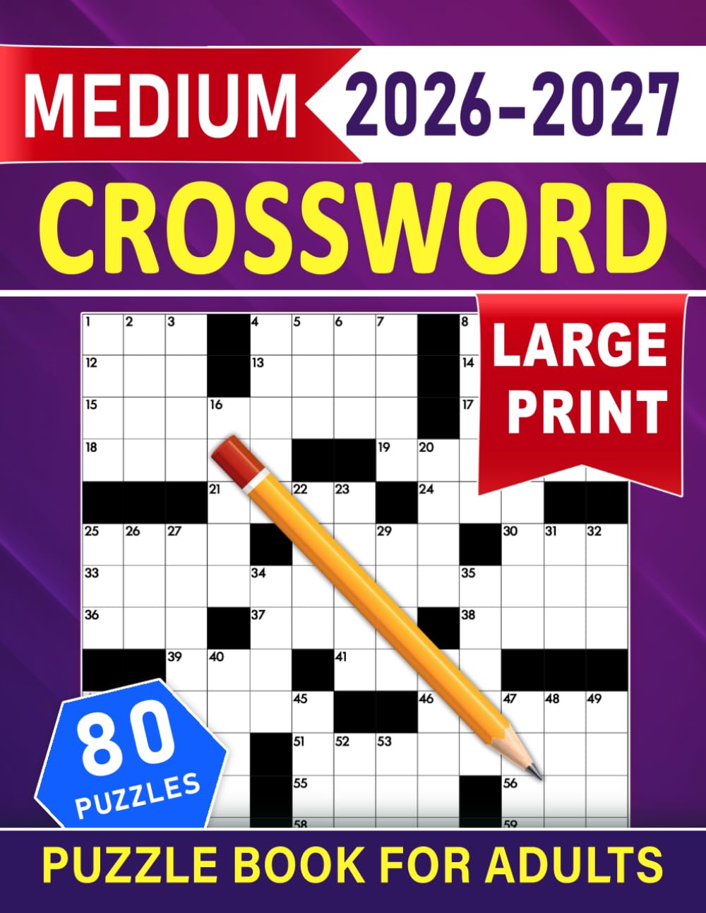 Medium Crossword Puzzle Book for Adults Large Print: Enjoyable word challenges designed for relaxed, focused solving
