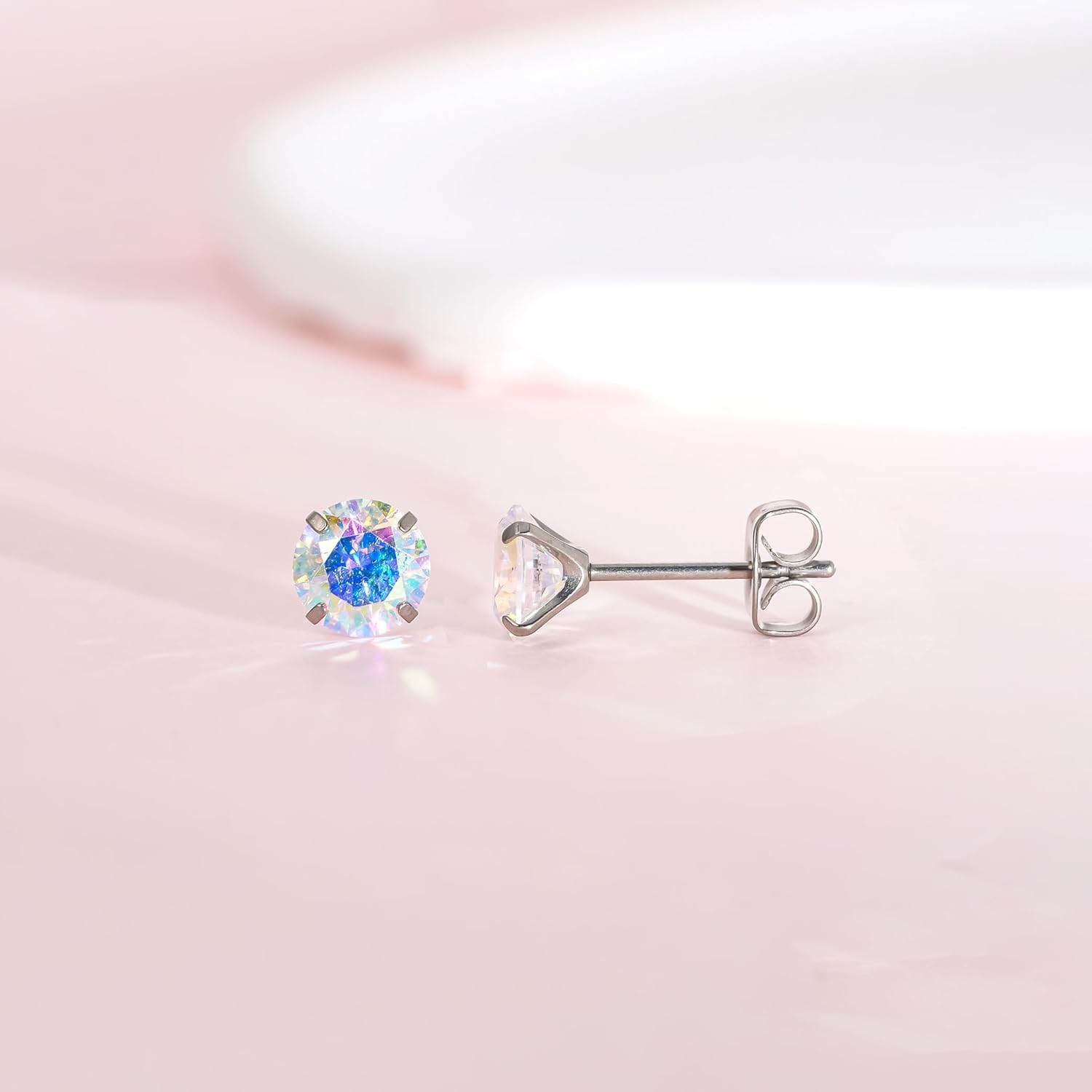 Limerencia Hypoallergenic G23 Titanium Earrings, F136 Implant Grade Pure Titanium, Suitable for Sensitive Ears with Birthstone Crystals CZ Simulated Diamonds - Image 8