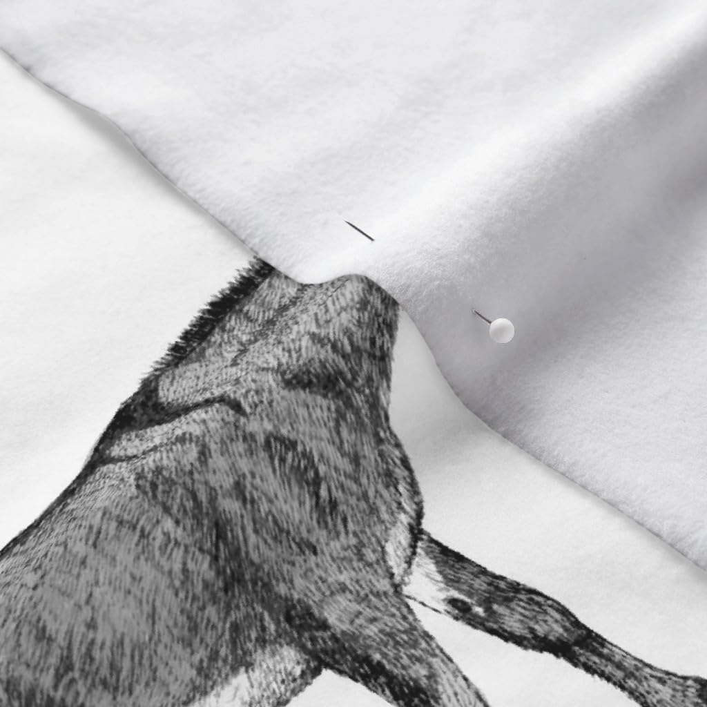 Spoonflower Fabric - Donkey Brown Gray White Animal Printed on Polartec(R) Fleece Fabric by The Yard - Sewing Blankets Loungewear and No-Sew Projects