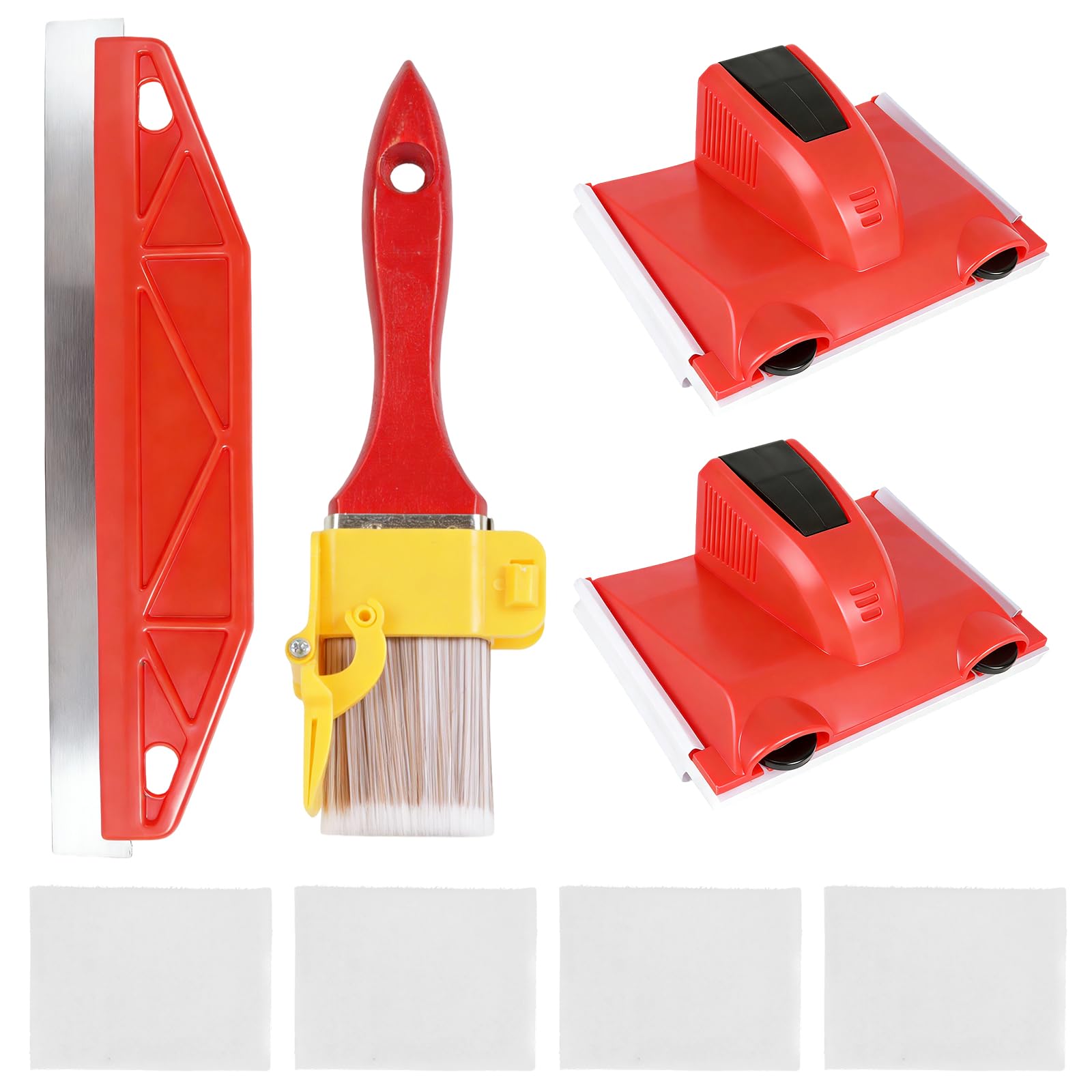 6 PCS Paint Edger Tool Set,Painting Edger Brush Tools,Multifunctional Cutting in Tools for Painting with 2 Replacement Pads Paint Shield and Edging Brush for Wall Ceiling