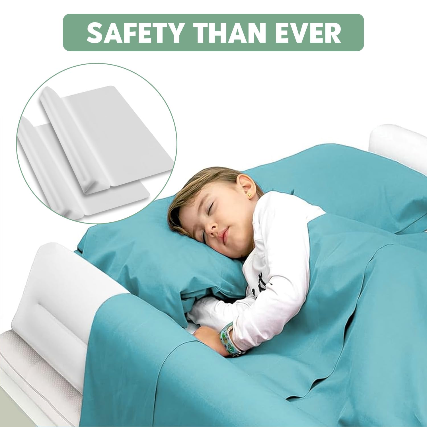2 Pack Inflatable Bed Guard for Children Sleep Security Inflatable Bed Guard - Image 2