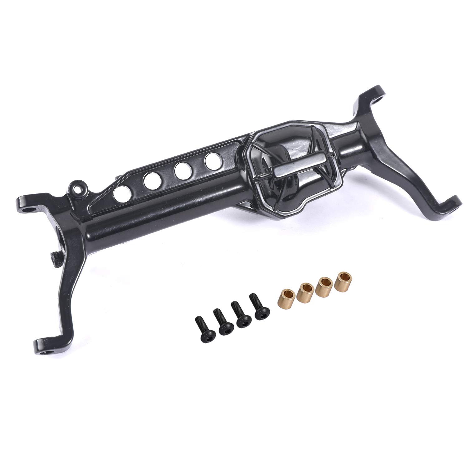 RZXYLRC 1/10 RC Car Axle Housing Shell for SCX10 III AXI03007 RC Crawler Upgrades, Aluminum Alloy One-Piece Design (Front, Black)