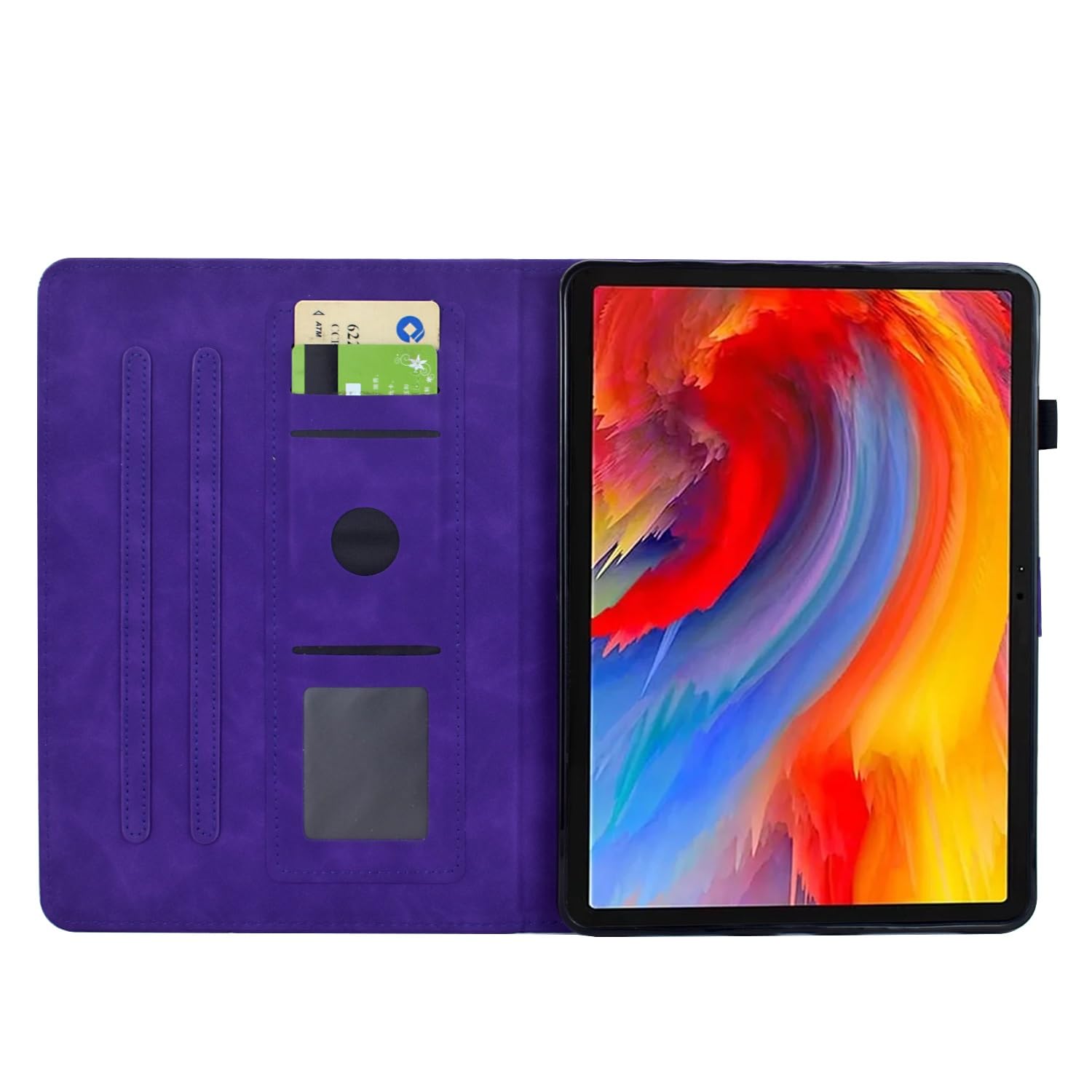 Kompatybilny z Kindle Fire 7 2019/2017/2015 (Fire 9./7./5. generacji) Etui funkcją automatycznego uśpienia, smukłe skórzane etui biznesowe Folio Pokrowiec ochronny Obudowa wieloma kątami widzenia(Mor)