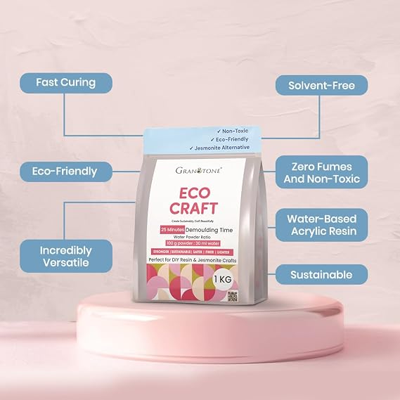 GRANOTONE ECOCRAFT Complete Kit Beginner-Friendly DIY Casting Kit, Eco-Friendly Water-Based Powder, Quick 20-30 Min Demold, Includes Molds & Pigments Perfect for Home Decor (1, Kilograms)