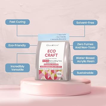 GRANOTONE ECOCRAFT Complete Kit Beginner-Friendly DIY Casting Kit, Eco-Friendly Water-Based Powder, Quick 20-30 Min Demold, Includes Molds & Pigments Perfect for Home Decor (1, Kilograms)