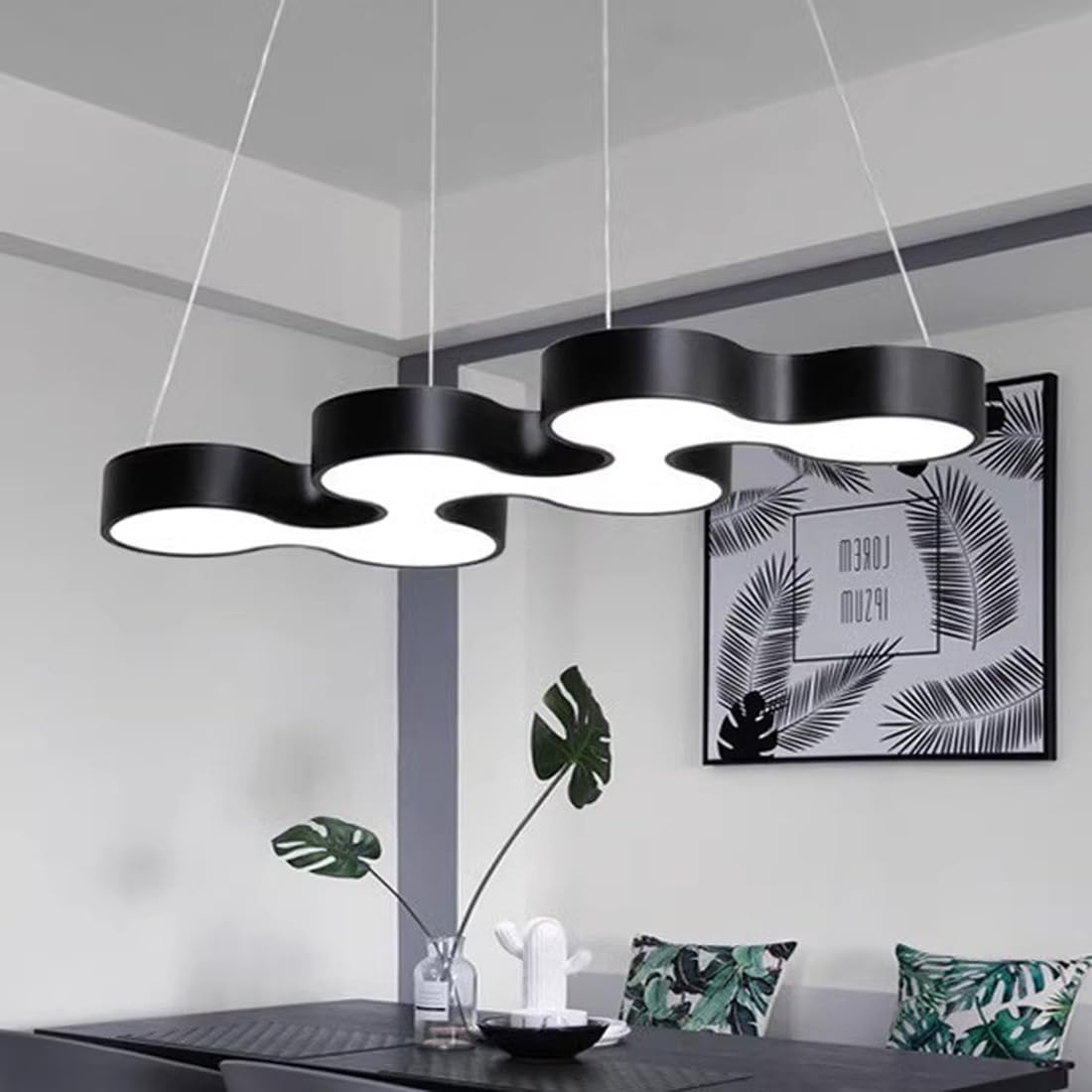 Oświetlenie Biurowe LED Nowoczesna Lampa Wisząca 6000K Bez Możliwości Ściemniania Kreatywna Lampa Wisząca Do Siłowni Nowoczesny Żyrandol Przemysłowy Do Komercyjnej Jadalni, Sali Bilardowej