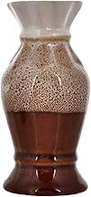 Onlinch Flower Stand | Ceramic Vase | Decorative Flower Vase | Flower Pot for Home Decor - Elegant Ceramic Planter for Living Room, Office, and Indoor Plants (Coff-Wht-upp-(Pack of 01))
