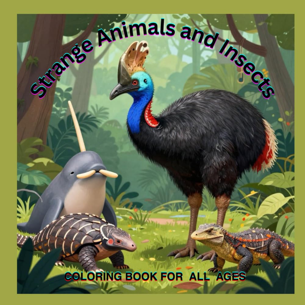 STRANGE ANIMALS AND INSECTS COLORING BOOK