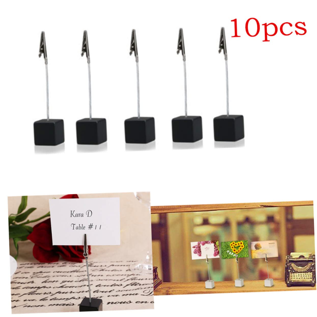 Lurrose 100 Pz fermaglio per appunti morsetto per appunti portafoto per Nota clip di visualizzazione delle foto supporto per morsetto numerico graffetta per fogli porta promemoria Black