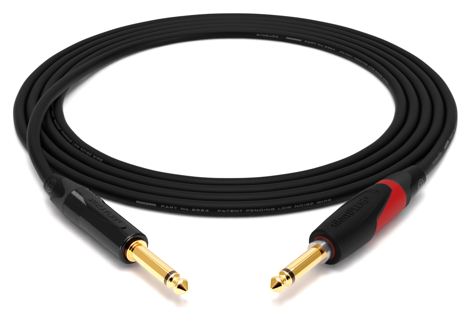 enoaudio Mogami 2524 Instrument Kabel | Neutrik Gold Silent Switch 6,3mm TS klinke - 6,3mm TS klinke | HiFi, 3,0 m