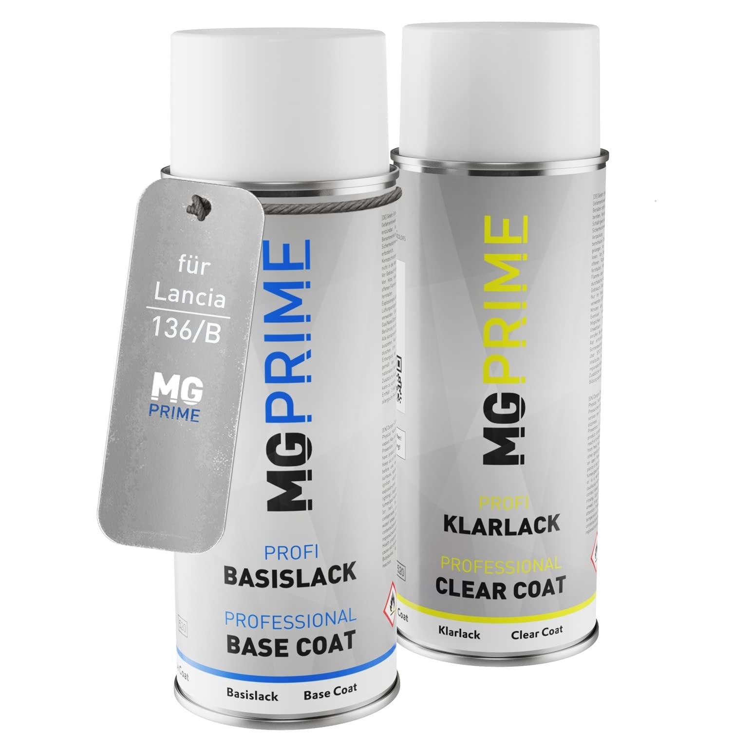 MG PRIME Vernice per auto Kit di bombolette a spruzzo per Lancia 136/B Bordeaux Sansovino Perl/Sansovino Bordeaux Bomboletta spray da 400ml di vernice di base vernice trasparente