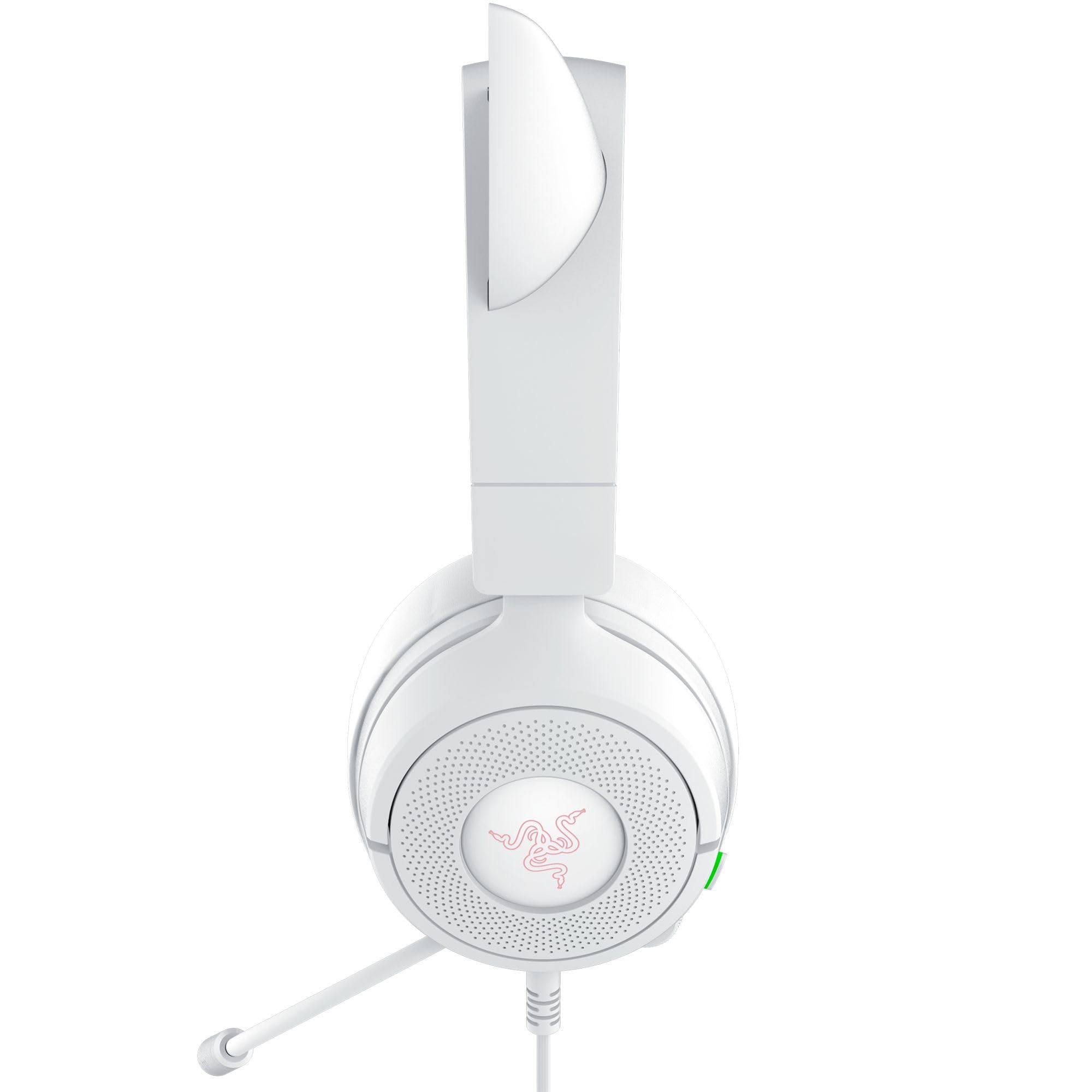 Razer Kraken Kitty V3 X - przewodowy zestaw słuchawkowy Kitty do gier - kultowe uszy Kitty - lekki, waży tylko 270g - mikrofon HyperClear Cardioid - przetworniki TriForce 40mm | Biały