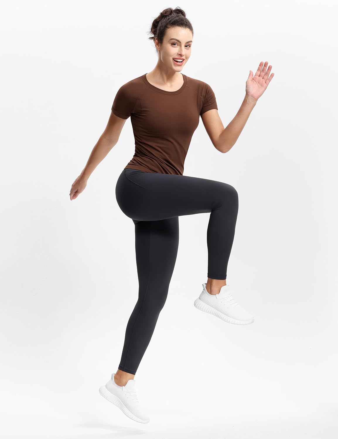 THE GYM PEOPLE Women's Seamless Workout T-Shirts Short Sleeve Slim Fit Shirts Breathable Running Tee Tops - Image 5