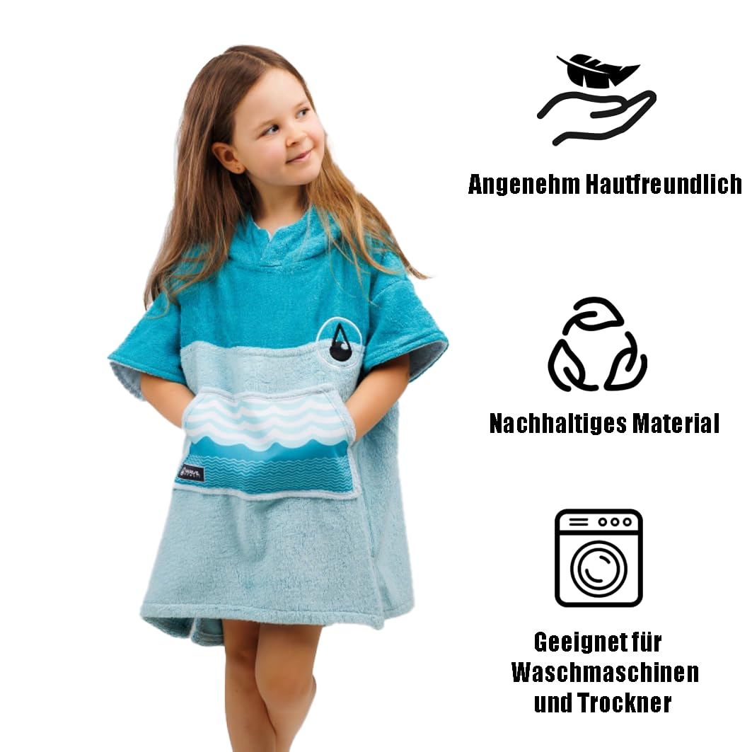 Poncho De Surf Zippé Wave Hawaii - 100% Coton Bio - Taille M Pour 160-175 Cm - Idéal Plage, Surf, Douche