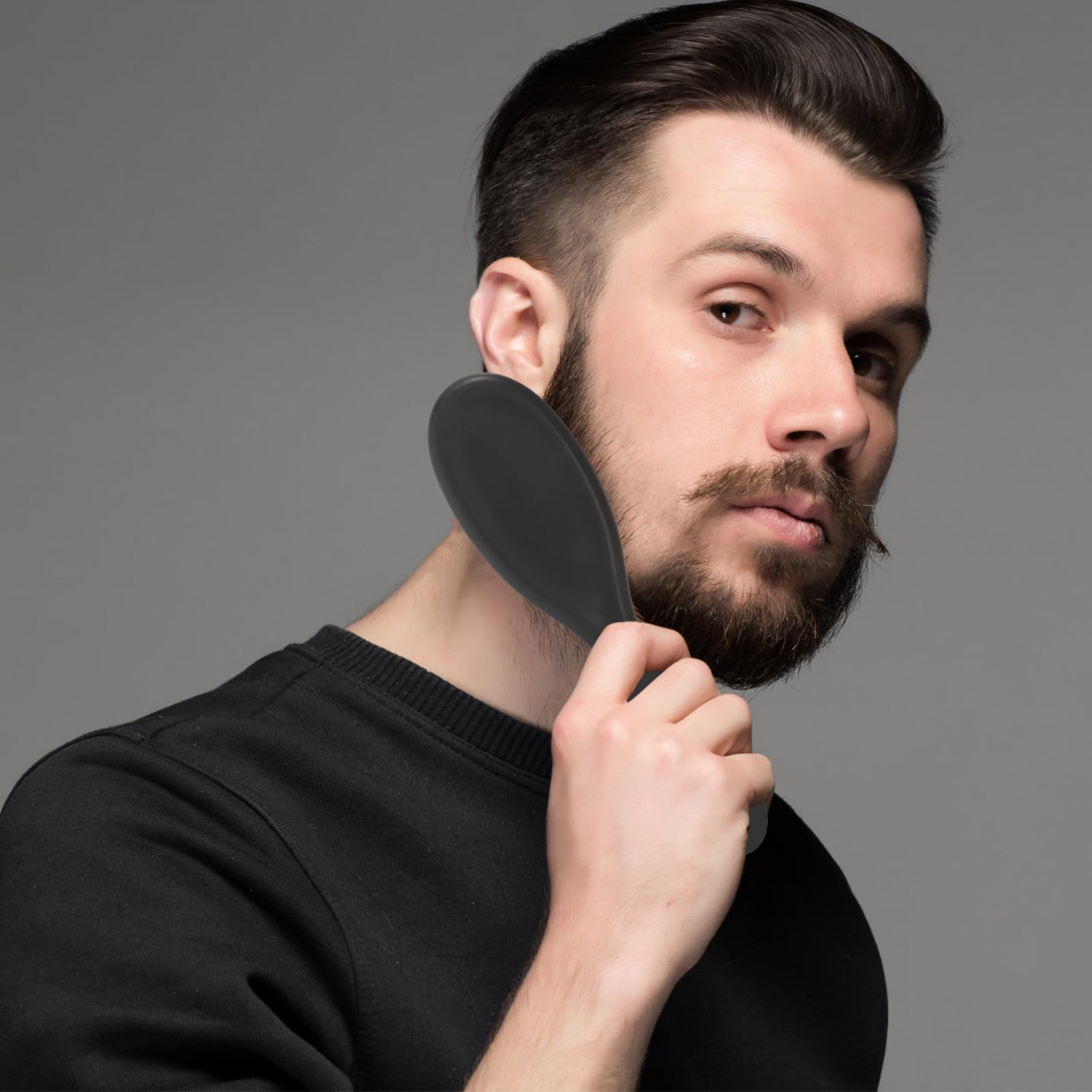 TOVINANNA Barber Hair Brush Set 4pcs Beard Grooming Brush Soft Bristles Neck Duster