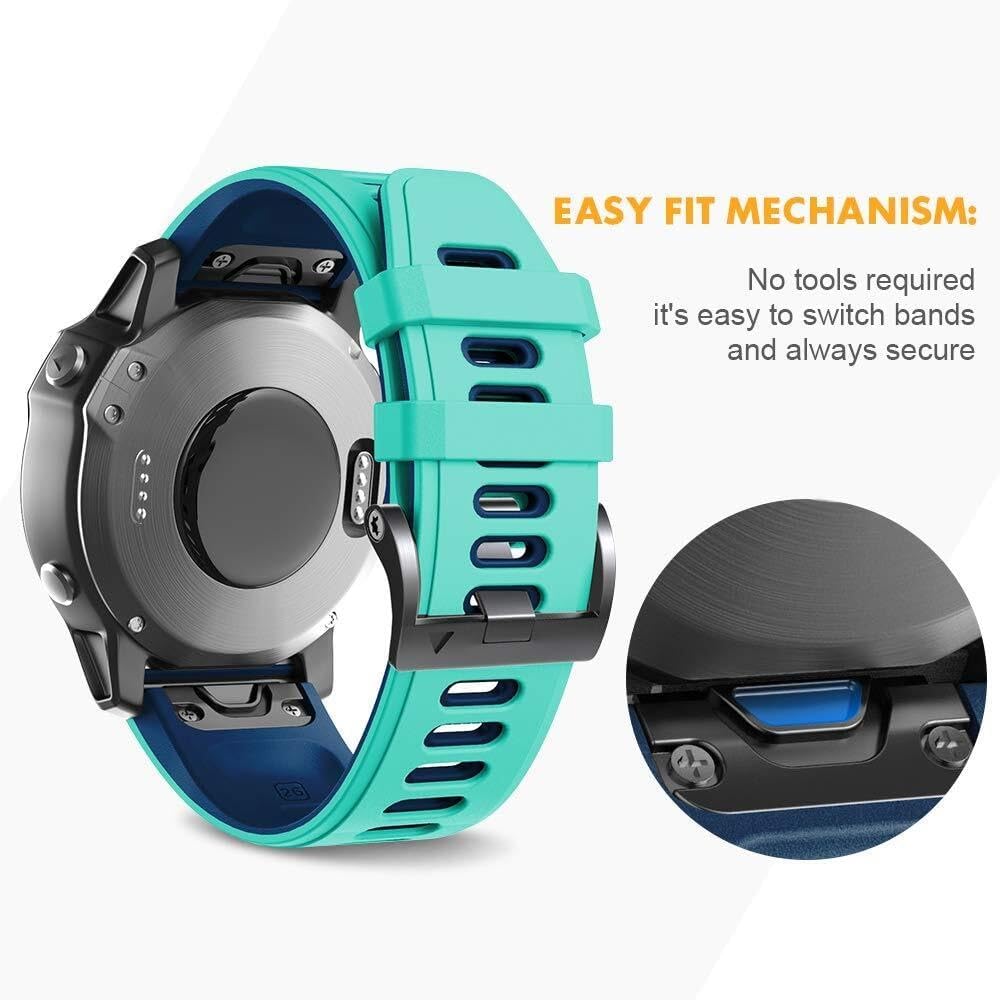 for Fenix 7X Watchbands Silicone Sport Watch Strap for Fenix 5X/5X Plus/Fenix 6X/Fenix 6X Pro/Fenix 3/Fenix 3 HR/Descent MK1/D2 Delta PX/D2 Charlie Smart Watch Band