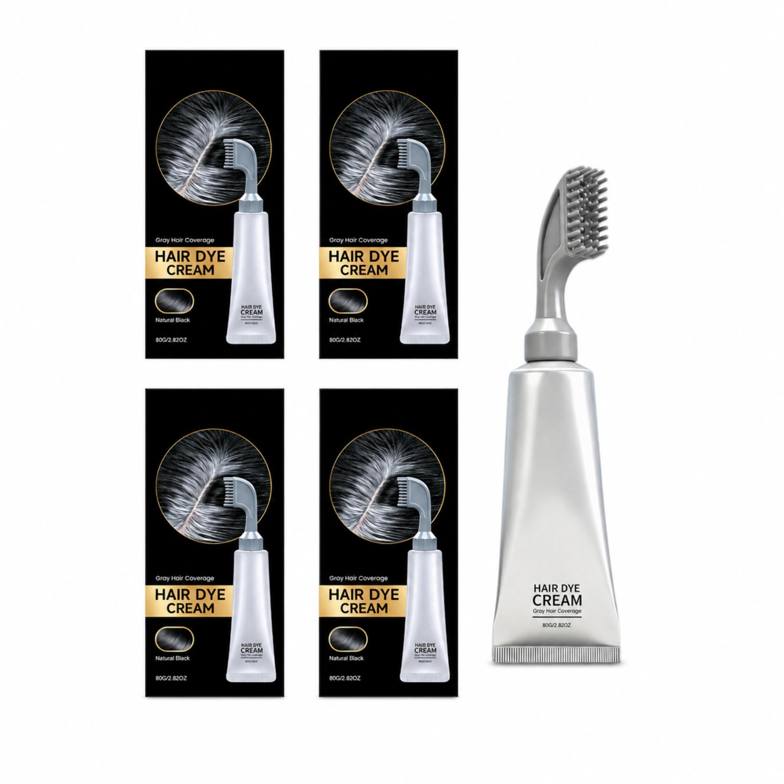 3-in-1 Haarfärbemittel mit integrierter Bürste, kein Mischen, für Frauen