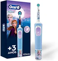 Oral-B Disney Frozen, Escova de Dentes Elétrica Infantil (+3 anos), Recarregável 4 Adesivos Personalizáveis 100-240V