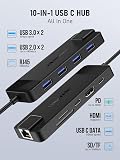 Lemorele Laptop Docking Station,10 in 1 USB C Hub with 1Gbps Ethernet - 2