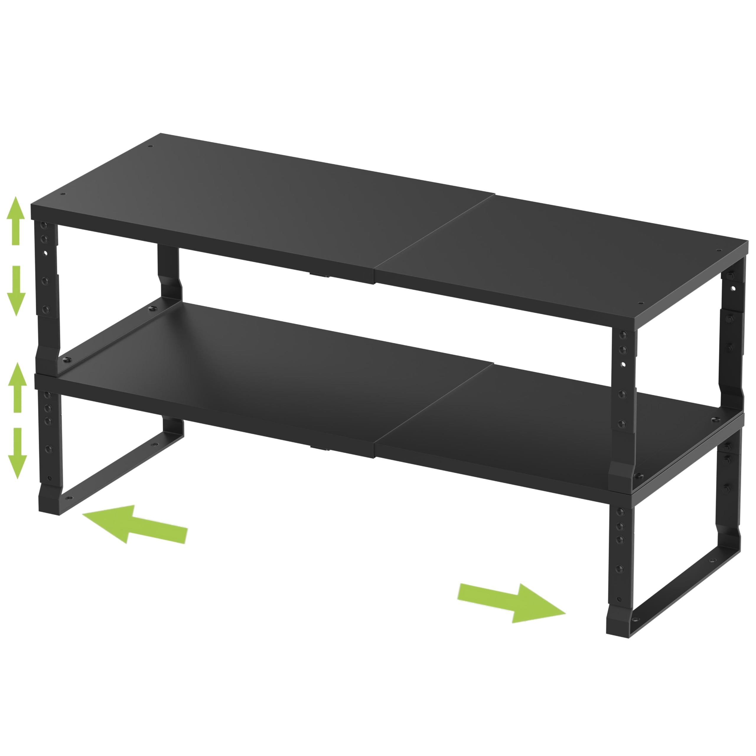 Jojocross Expandable Stackable Spice Rack Organizer for Kitchen Cabinet,Adjustable Counter Shelf, countertop, Pantry,Cupboard,Bathroom,Bedroom(2Packs/