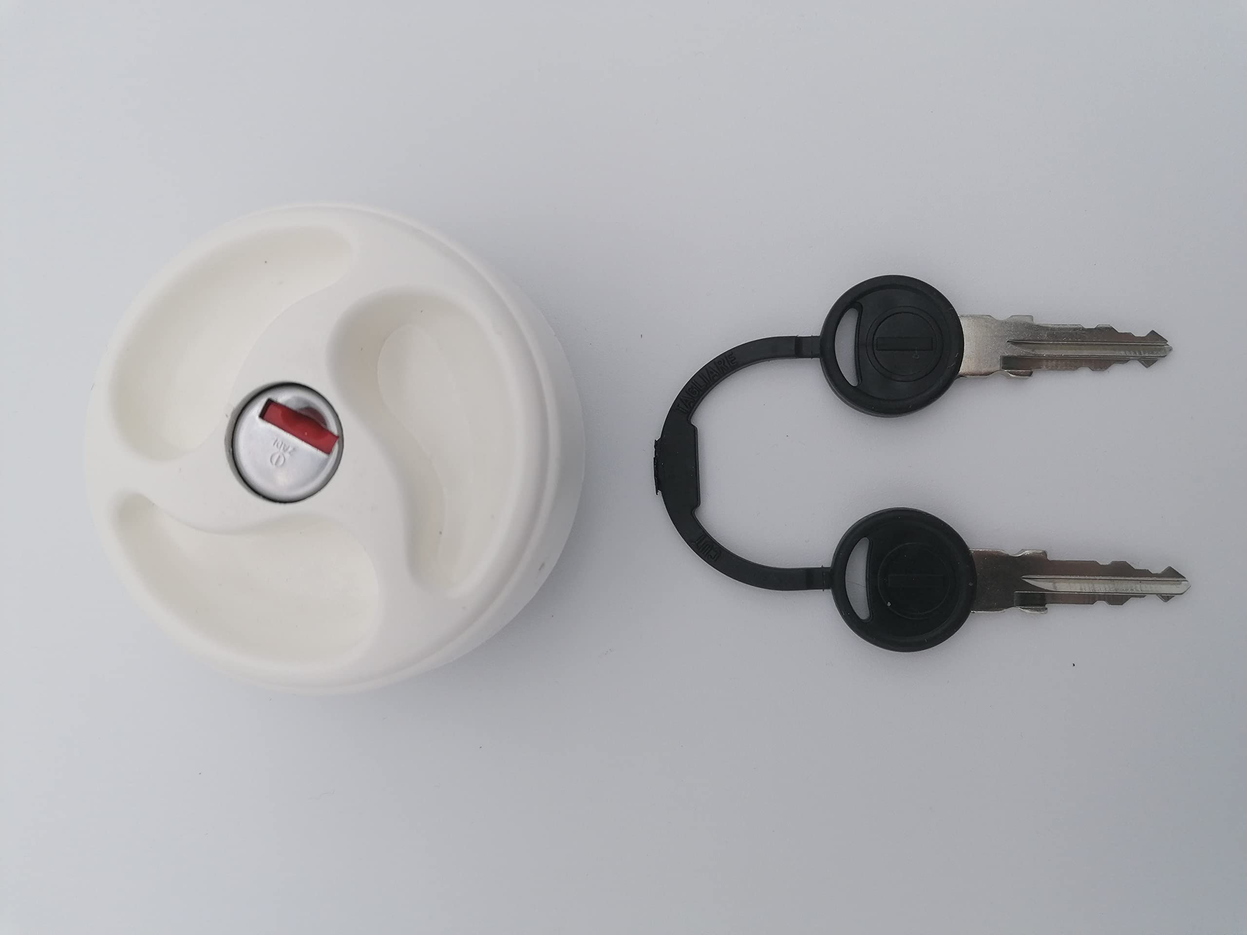 CR-MOESANCO® Tapa Blanca de Depósito de Agua para Caravana, con 3 Asideros Hundidos,Entrada de Agua con LLaves, Cierre de Polipropileno, Camping, Remolque, Autocaravana, a Prueba de Fugas.