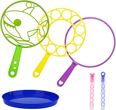 Large Bubble Wands Multipack Bubble Machine for Kids Toddlers,32CM Giant Big Bubble wands Maker kit with Small Bubble Tubes Blower,Bubbles party bag fillers,Outdoor Garden Toys