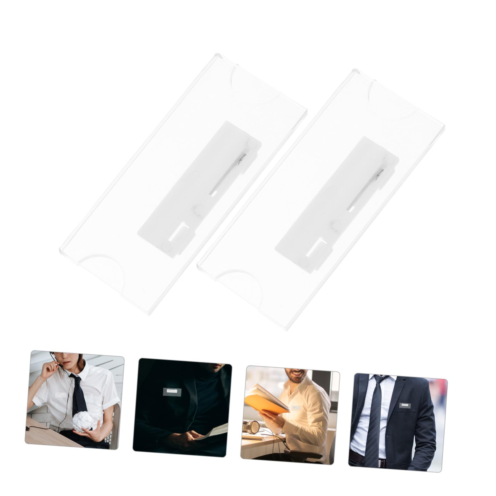 Housoutil 5 Ensembles Insérer Le Badge De La Carte Badges Nominatifs Pour Le Travail Douane Porte-étiquettes Cas Porte-badges Étudiants Titulaire D'identité Le Fer Transparent 10 Pièces * 5