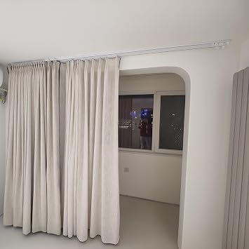 Ceiling Track For Curtains, Double Curtain Track System, Heavy Conjoined Curtain Rail, Silence Track For Living Room Bedroom Room Divider(9.8FT(300CM))