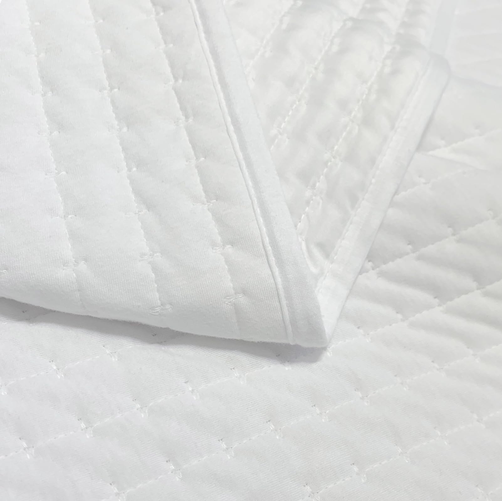 SHALALA Reversible Cotton Quilt Set King Size,King Quilt Bedding Set,Striped Geometric Bedspread,Soft Cotton Jersey Coverlet -Lightweight (Stripe White)