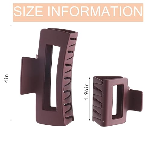 Miniatura 2 de Paquete de 12 pinzas para el cabello cuadradas coloridas y modernas, pinzas rectangulares neutrales grandes y grandes, antideslizantes, mate,