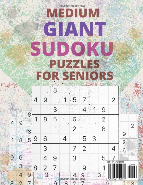 Vista 2 de MEDIUM GIANT SUDOKU PUZZLES FOR SENIORS - Brain Stimulating game activity for elderly Medium Sudoku Games For Puzzle Lovers With Answers - 8.5x11