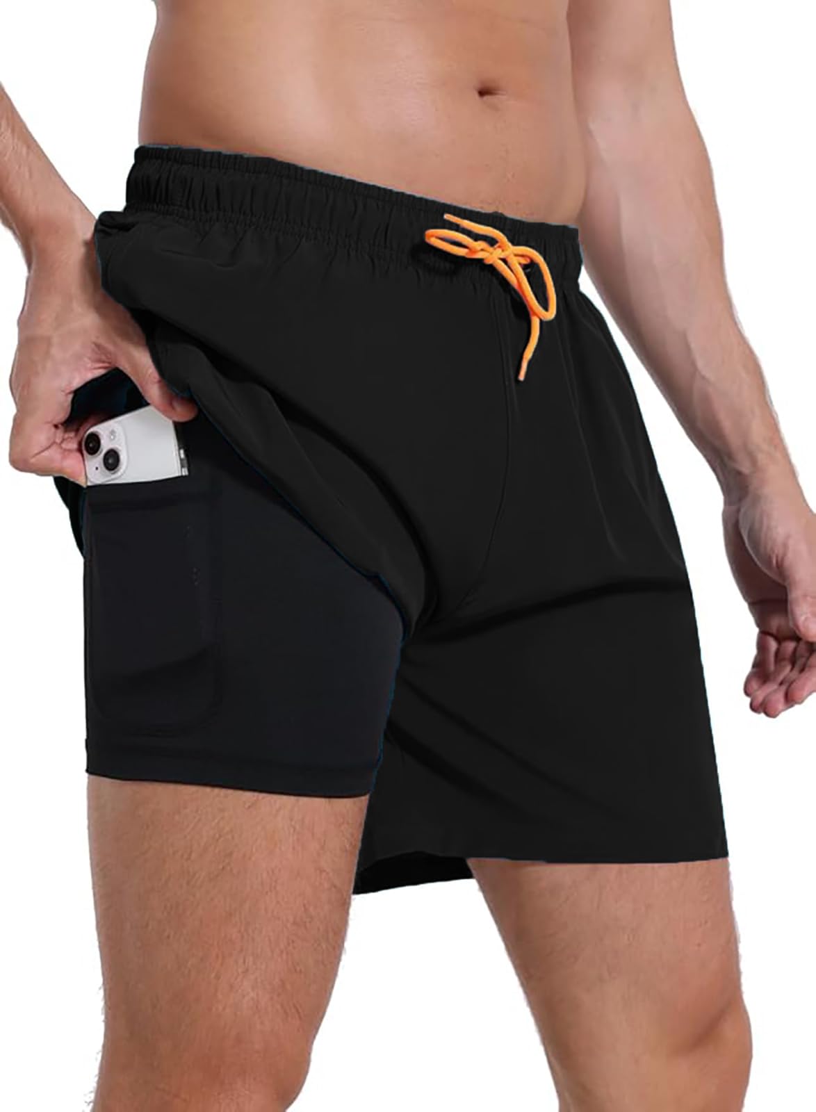 madhero Mens Swim Trunks with Compression Liner 2 in 1 Quick Dry Swimming Shorts Swimwear-picture-13