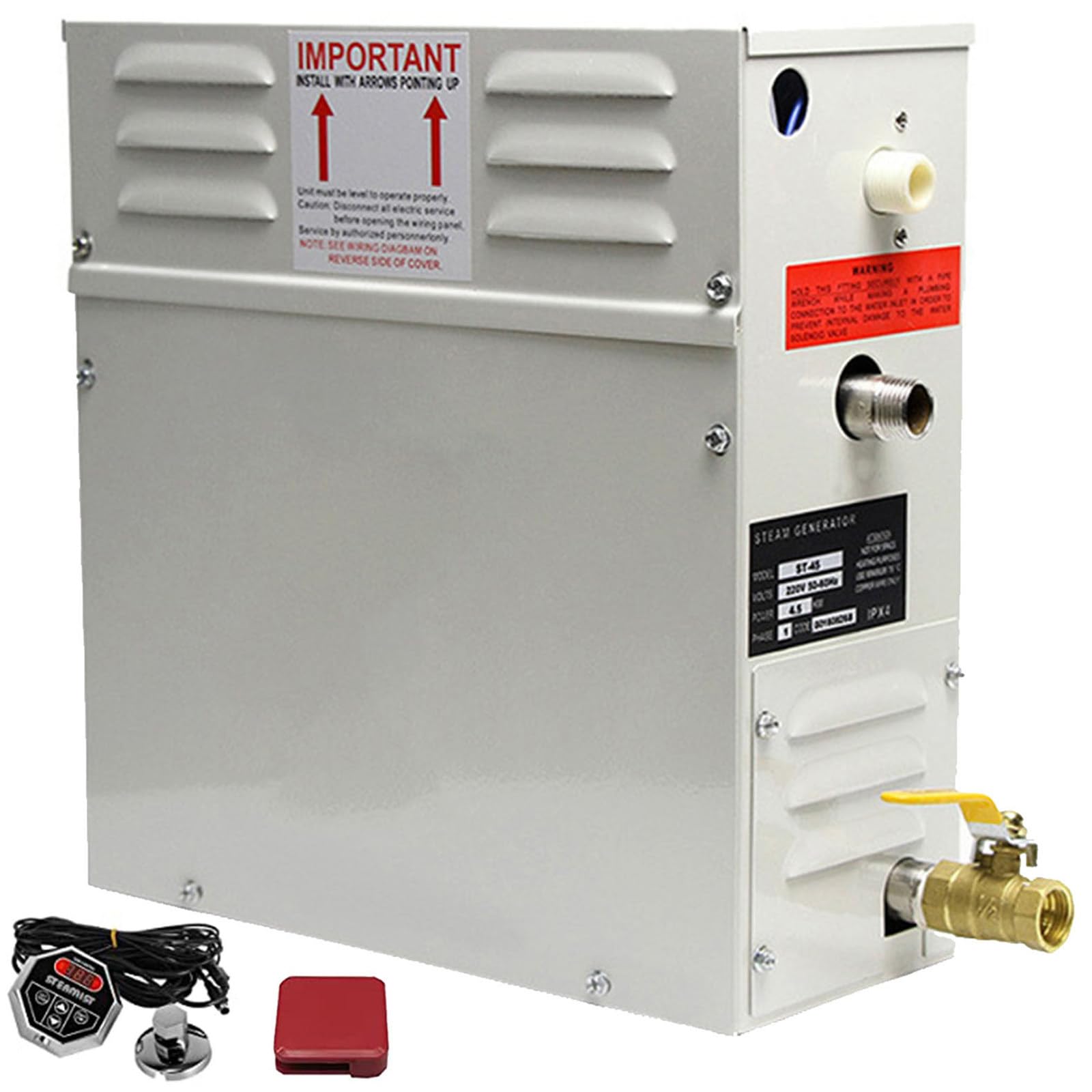 Corredo del generatore di sauna del vapore 4.5KW - 21KW 220V/380V con il sistema di autodrenante, regolatore digitale del LED, per uso domestico e commerciale, riscaldamento 35-55℃ per lo spazio del ³