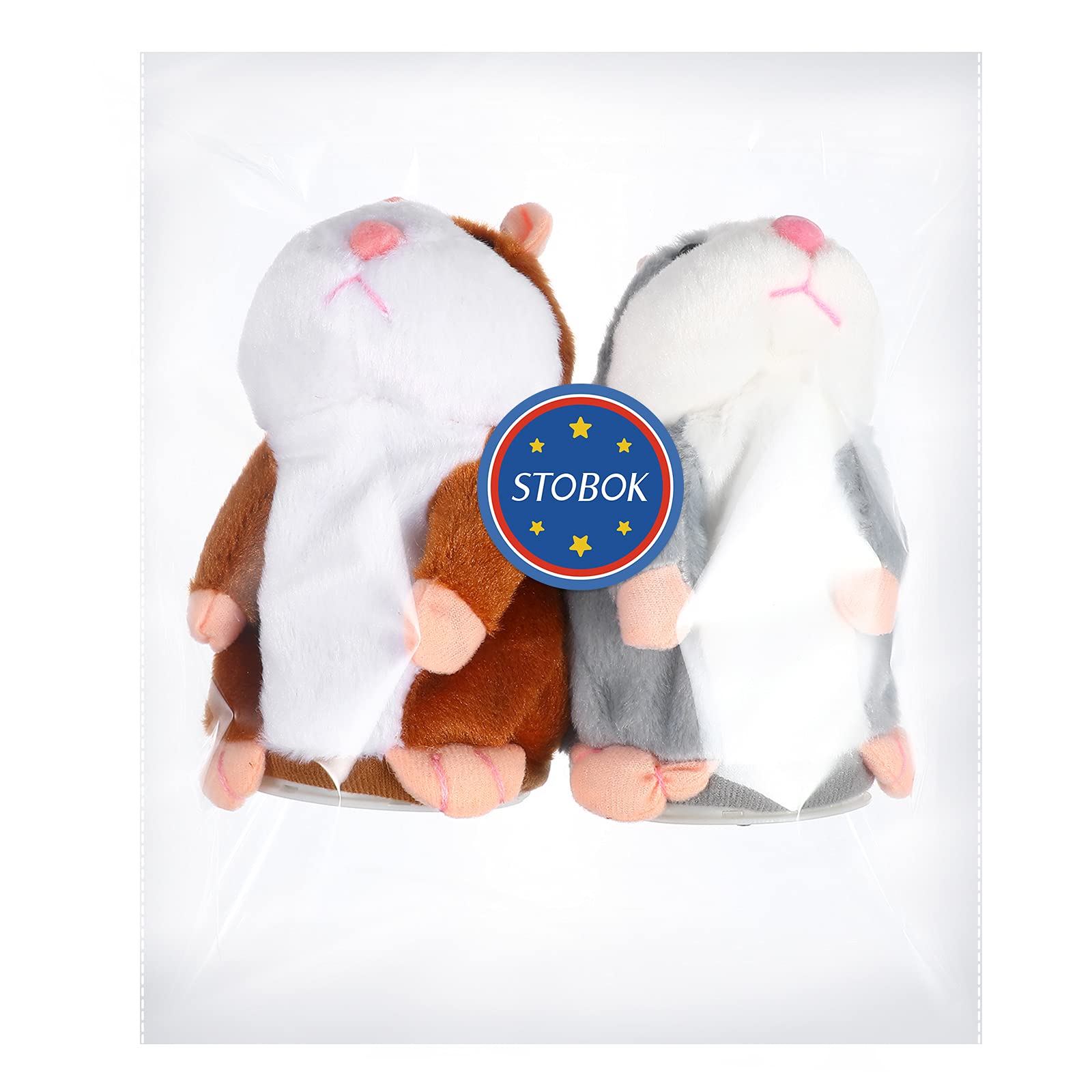 STOBOK 2 Stück sprechender Hamster Maus Plüschtier Nach Sagen plüsch Hamster wiederholt was du sagst Talking Interaktives Spielzeug für Kinder Jungen Mädchen Geburtstag Geschenk 16CM