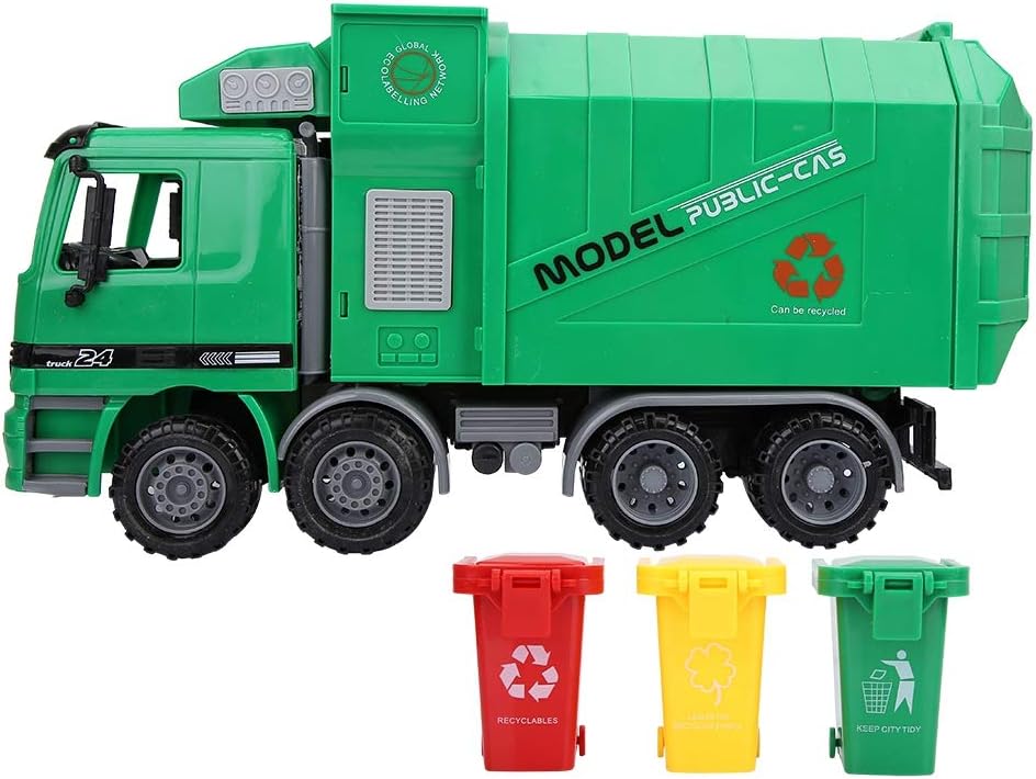 Zerodis Inertia Toys of Garbage Truck with Three Trash Functions on the Smooth Surface for Children Ideal
