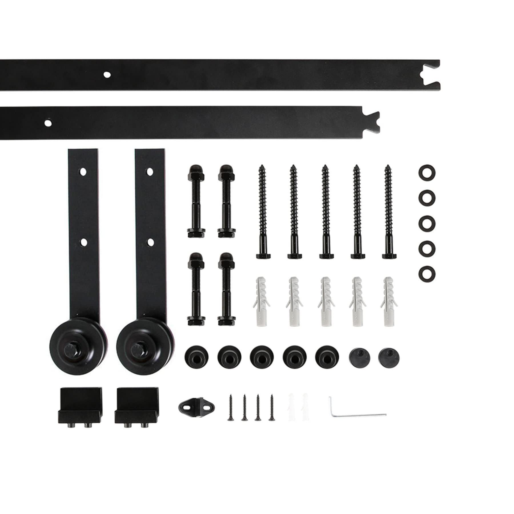 200CM Kit de Rail pour Porte Coulissante Pour Porte Coulissante Ensemble Hardware kit,Système de Porte Coulissante avec Roulettes,installation porte simple