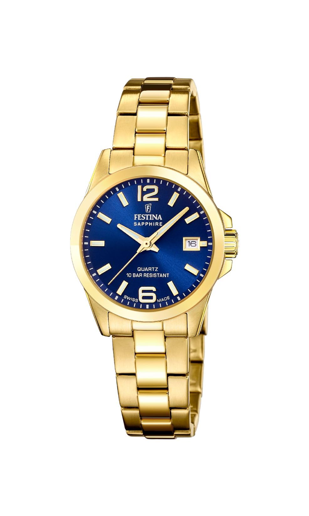 Festina Swiss Made Ladies Gold PVD-Plated Steel Watch with Bracelet F20050/3
