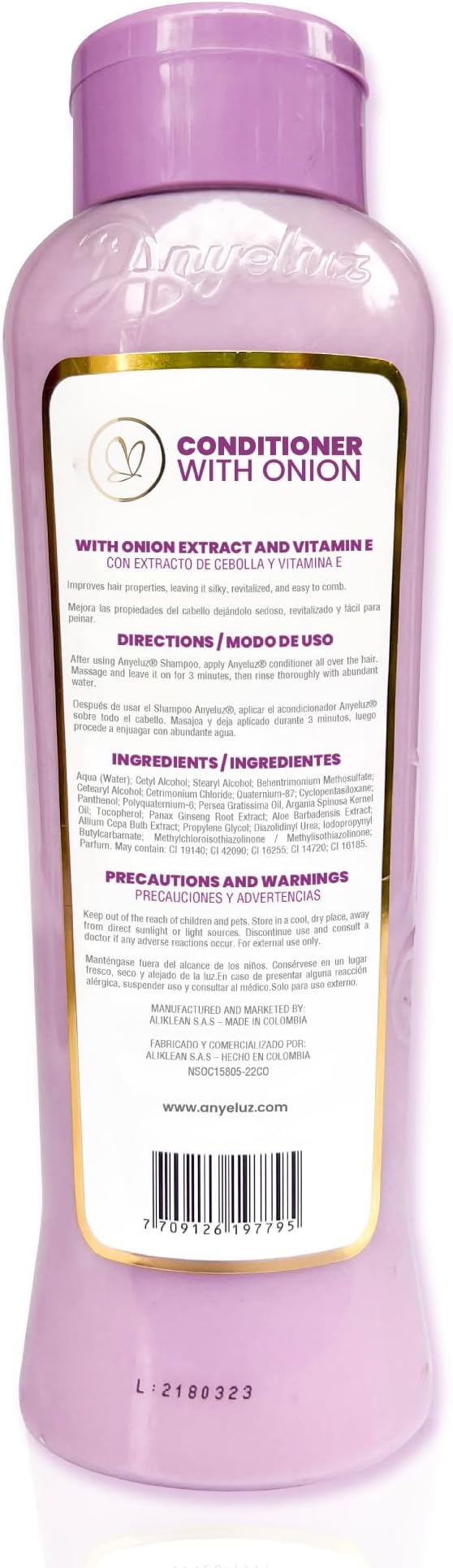 Anyeluz - Onion Conditioner | Enriched with Onion Extract and Vitamin E | Restores Hydrophobicity and Detangles Hair Effortlessly | Leaves Hair Silky and Revitalized| Recommended for All Hair Types