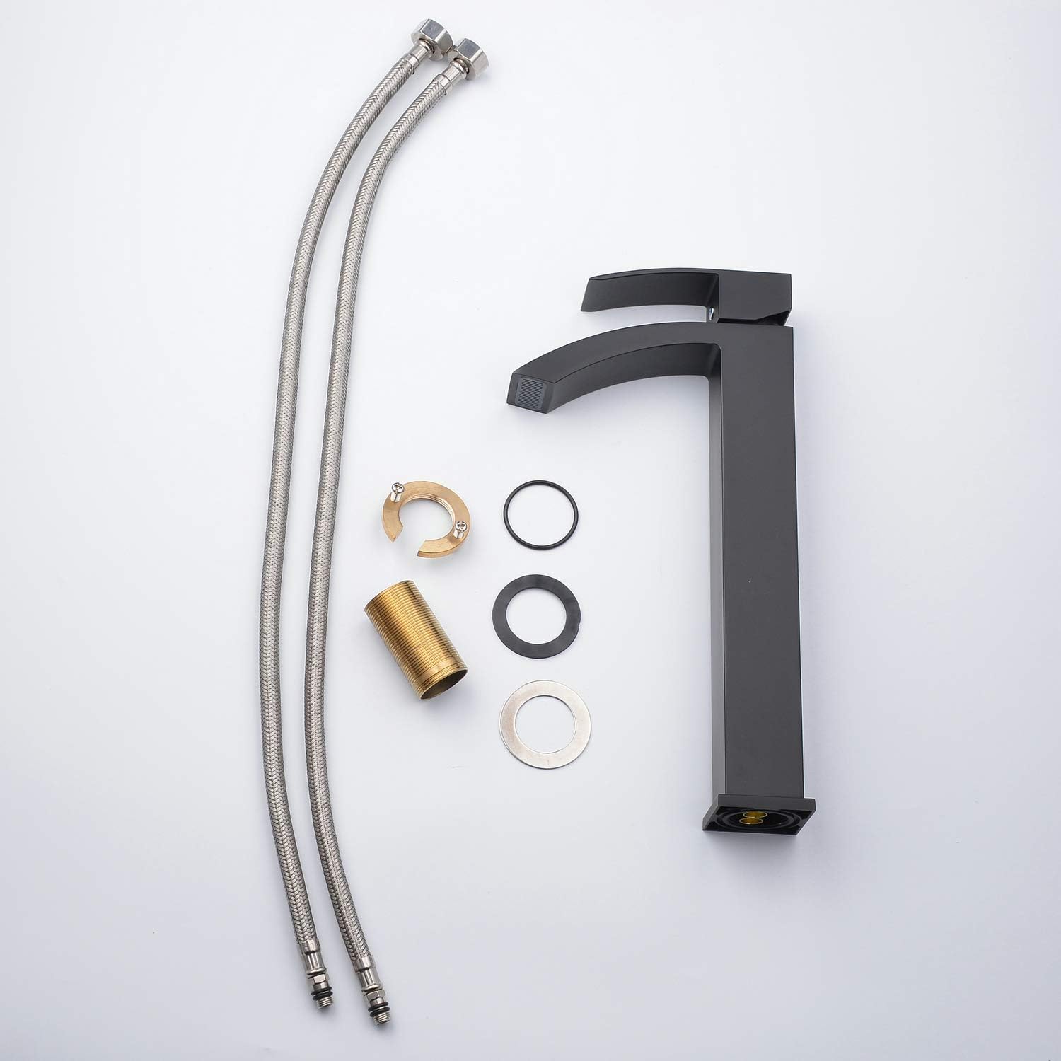 Exсluѕіvе Sресіаl Vessel Sink Faucet with Tall Brass Body Bathroom Waterfall Facuet Single Handle Single Hole Washbasin Faucet Matte Black Gudetap GT1731BH Bеѕt Cуbеr Mоndау 🔥 Vessel Sink Faucet with Tall Brass Body Bathroom Waterfall Facuet Single Handle Single Hole Washbasin Faucet Matte Black Gudetap GT1731BH