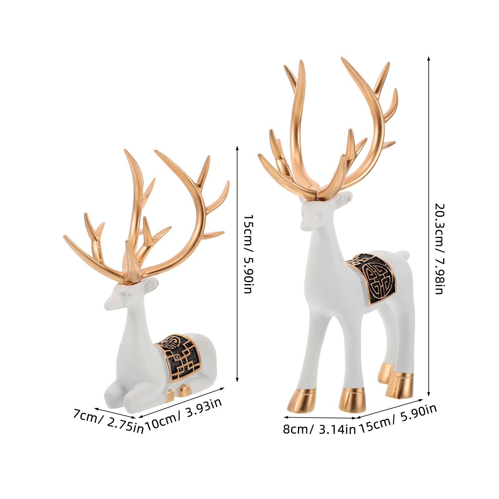 UPKOCH 1 Paar Rentierschmuck aus Keramik Vielseitig Platzierbare Elch Dekoration mit Elegantem Retro Design für Wohnzimmer und Bücherregal