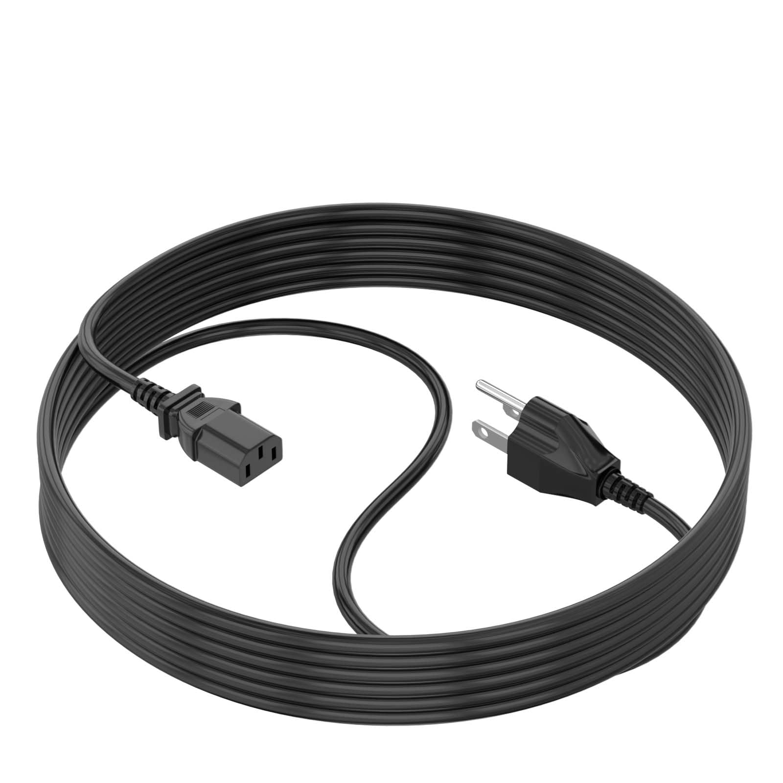 6FT Computer Monitor 3 Prong AC Power Cord,Compatible with IEC 320 C13 to NEMA 5-15P