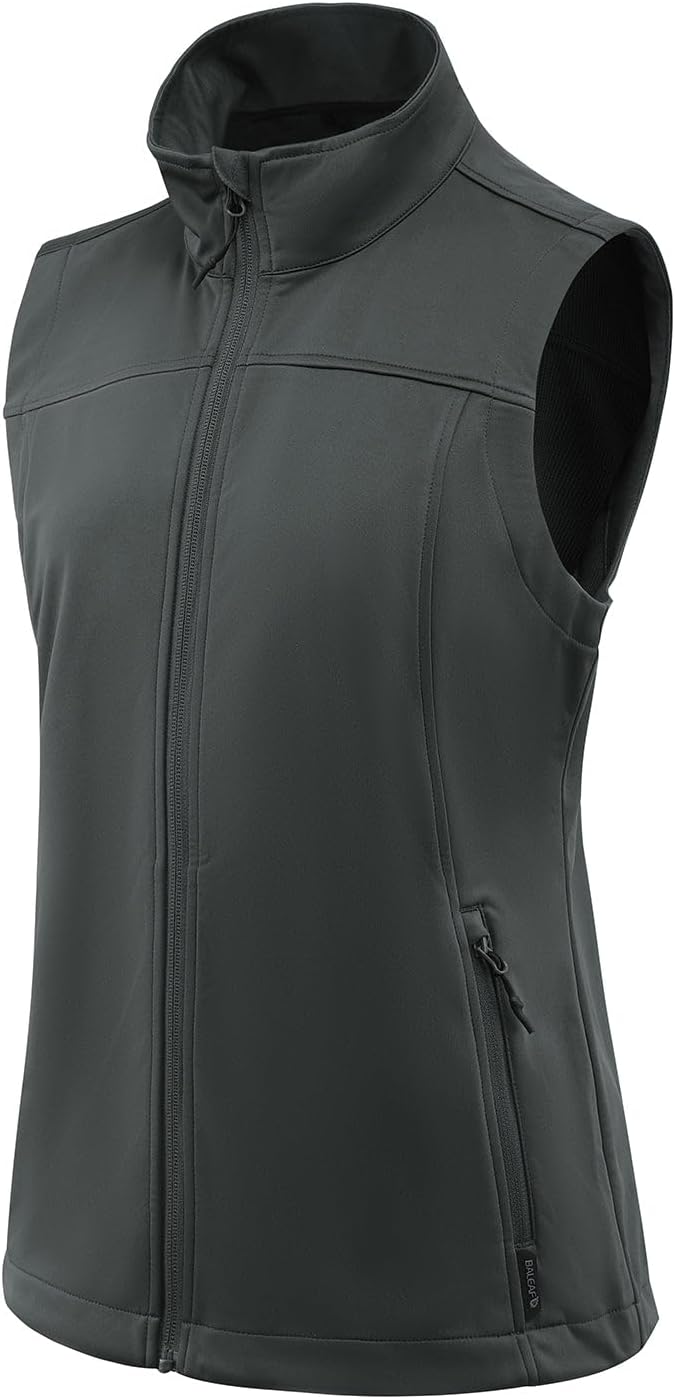 baleaf Women's Lightweight Vest Softshell Sleeveless Jacket Windproof Stand Collar with Zipper Pockets Running Hiking Golf - Image 3