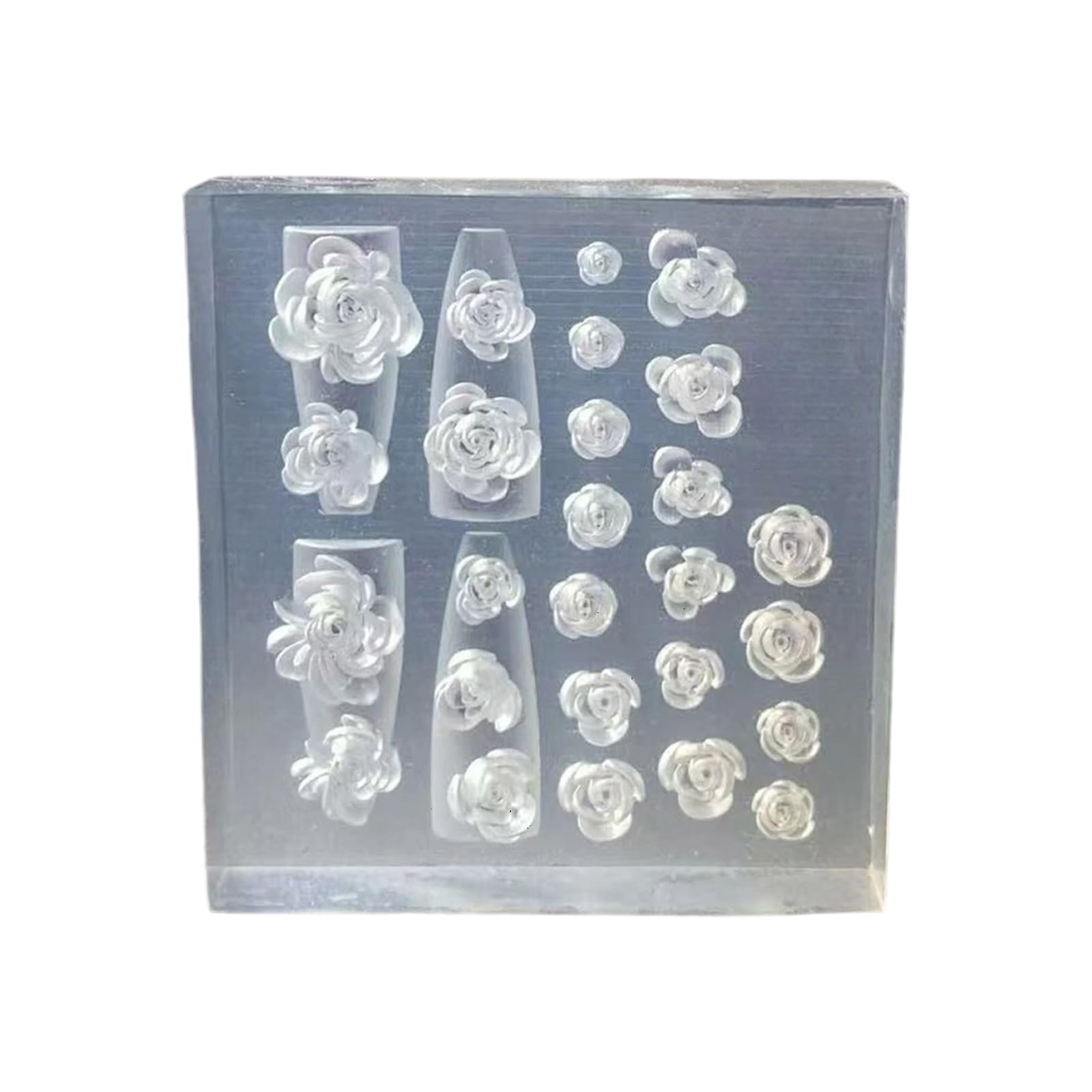 Maxtonser Silicone Nails Art Mold Accessory Delicate Shape 3D Nails Decorative Mold Silicone Texture for Various Nails Types