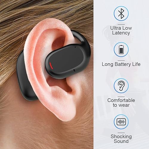 Miniatura 2 de Auriculares inalámbricos Bluetooth para colgar en la oreja, auriculares de oreja abierta Bluetooth 5.3 con estuche de carga, auriculares