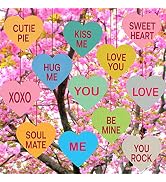KatchOn, Valentine Conversation Hearts Decorations - Pack of 12 No DIY | Candy Heart Garland, Val...