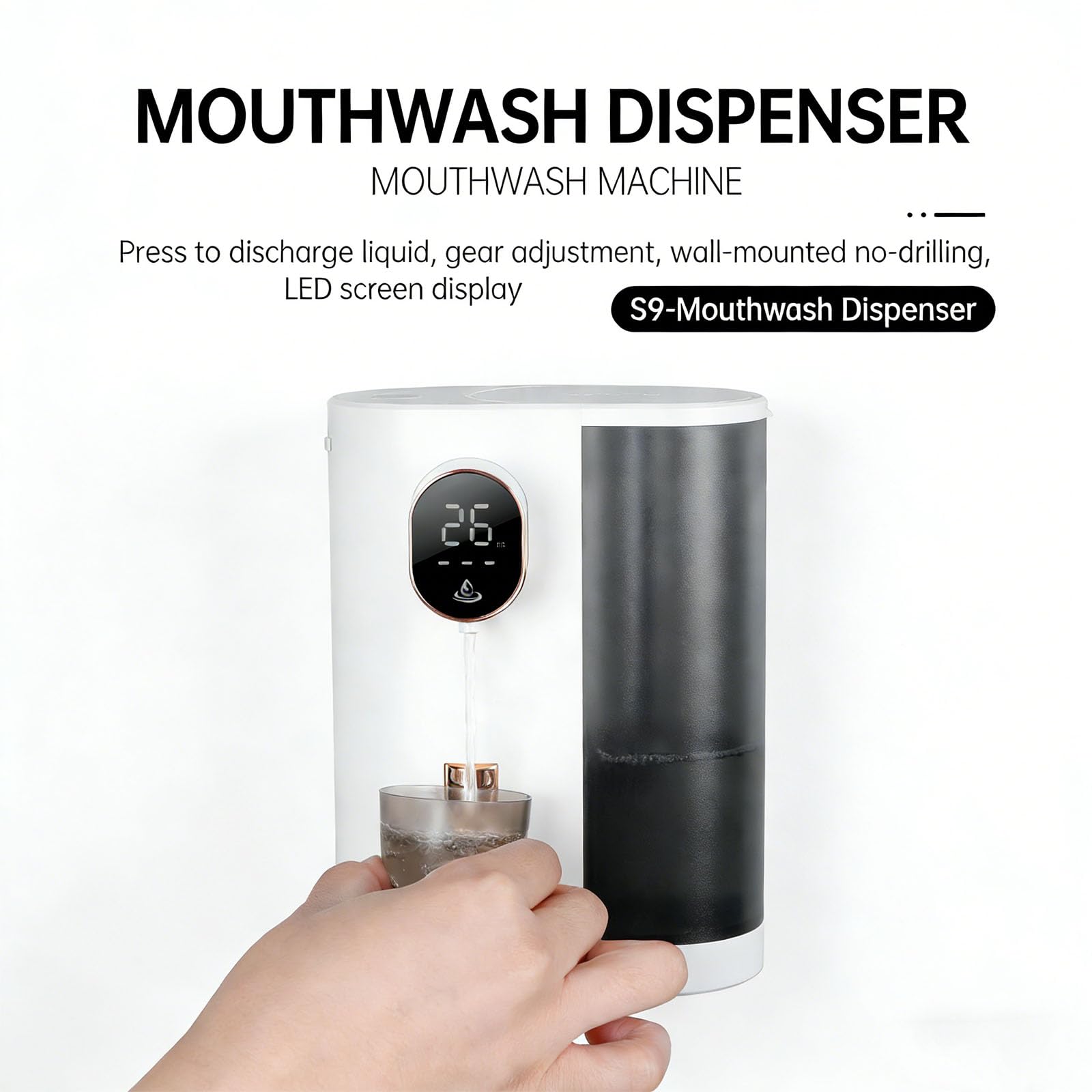 PANGBOER Dispensador de cuidado individual inalámbrico con tecnología de reconocimiento inteligente y contenedor de gran capacidad, producto de higiene verbal familiar