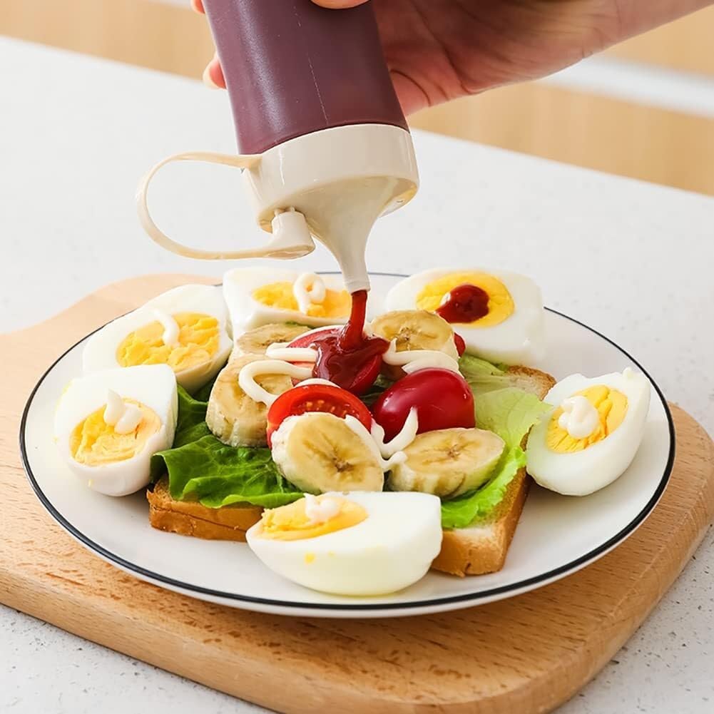 Squeeze Bottle Seasoning Tomato Sauce Plastic Squeezing Bottle Home Sharp Mouth Squeeze Dinnerware(G)