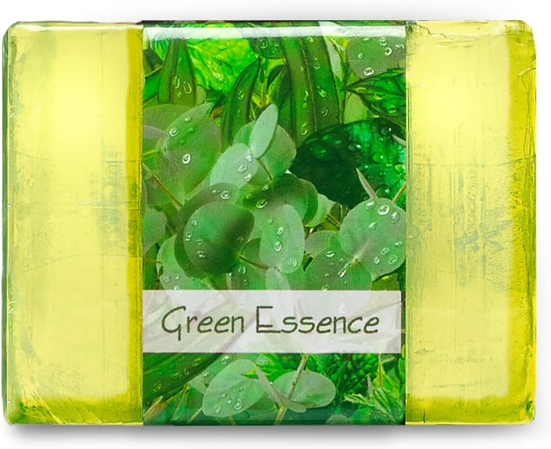 Nabila K Green Essence Glycerin Bar Soap | Eucalyptus & Mint Scent | Natural, Vegan, Hypoallergenic | 100% Vegetable Glycerin, Sulfate-Free, Paraben-Free | 4.5 oz