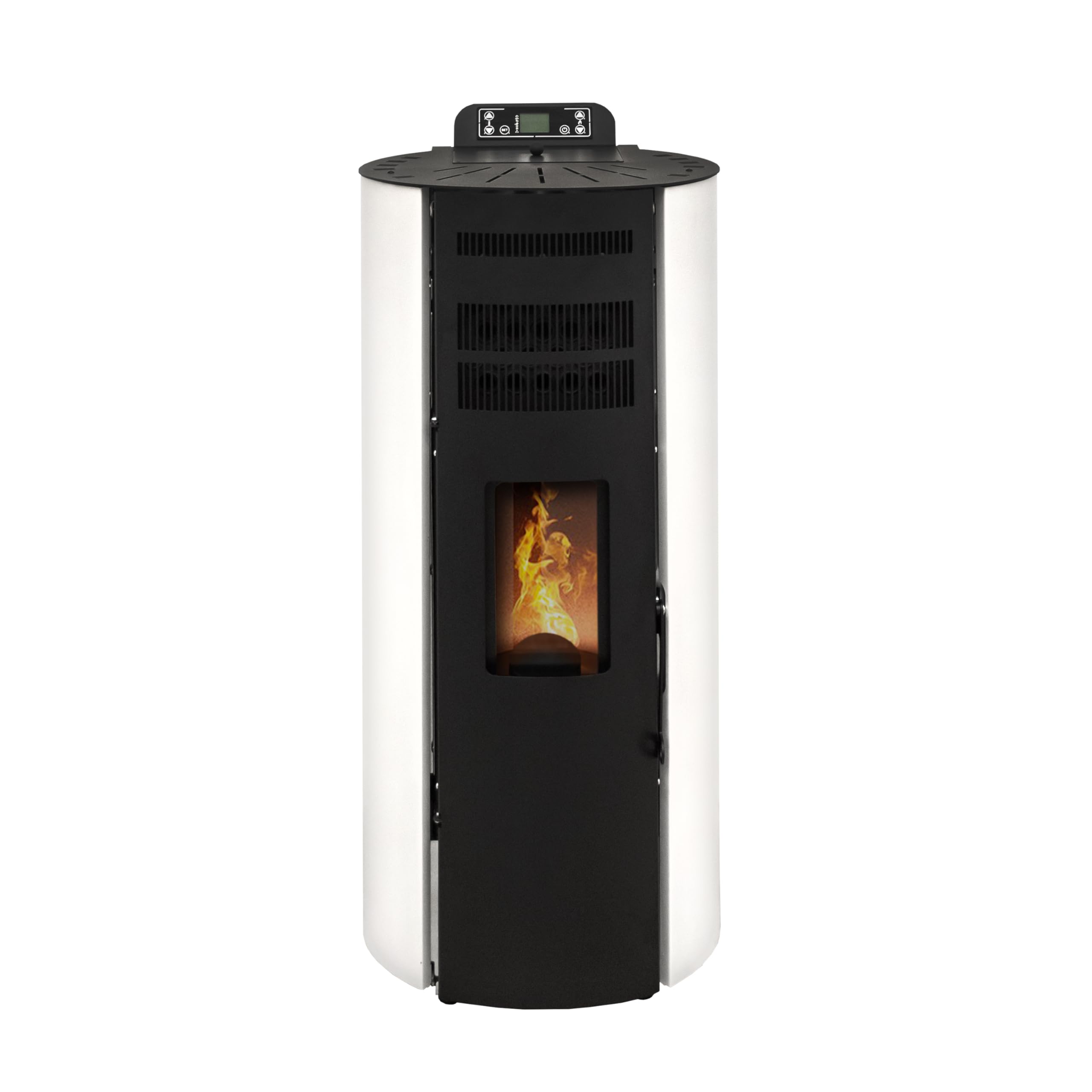 STUFE A PELLET ITALIA Boston 14 KW Canalizzata WiFi - Stufa ad Aria Ventilata Efficienza 89% Scalda 130m² Autonomia 15H Programmabile 5 Velocità e Potenze Garanzia 24 Mesi Bianco